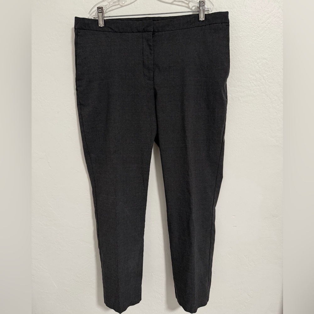 Mario Serrani Italy Women’s Dress Pants Size 12 Gray Plaid Stretch Career Slacks